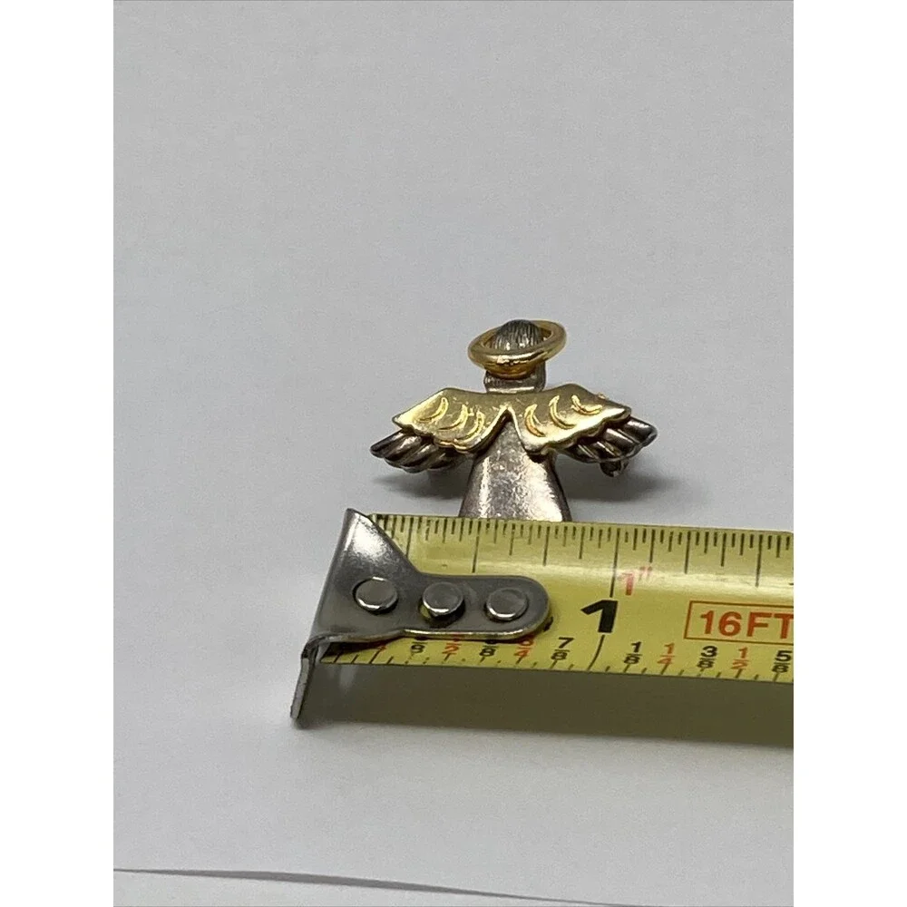 Angel Pin Brooch Vintage Signed IMO 95 Two-tone Gold Tone Silver Tone